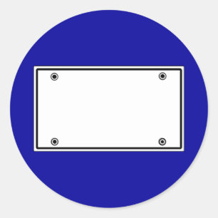 License plate template classic round sticker