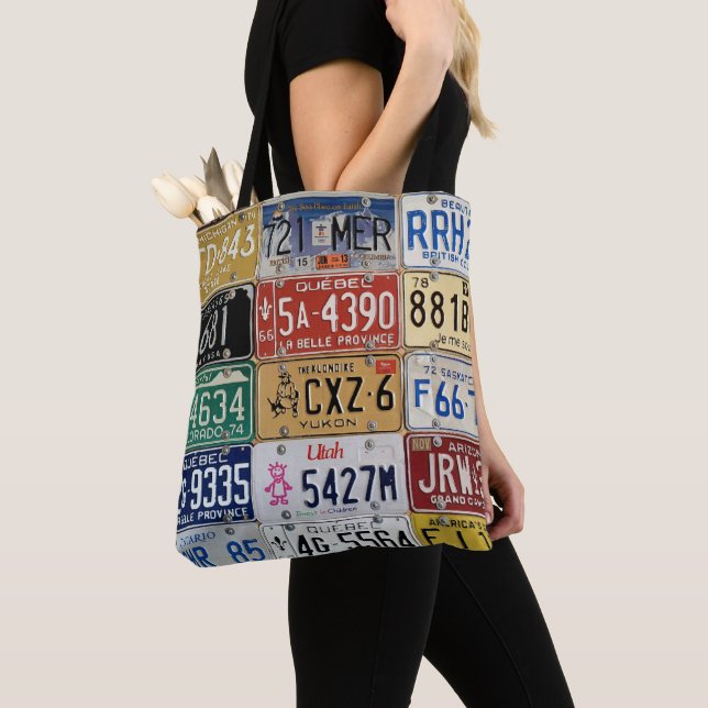 License Plate Tote Bag (Close Up)