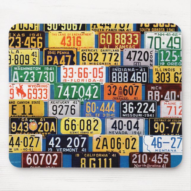 License Plates by H. Wilson Smith Mouse Pad (Front)