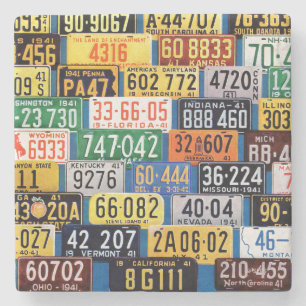 License Plates by H. Wilson Smith Stone Coaster