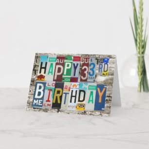 License Plates Happy 33rd Birthday Card