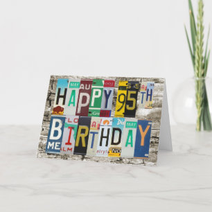 License Plates Happy 95th Birthday Card