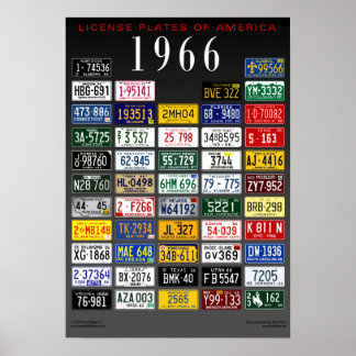 License Plates of America poster - 1966