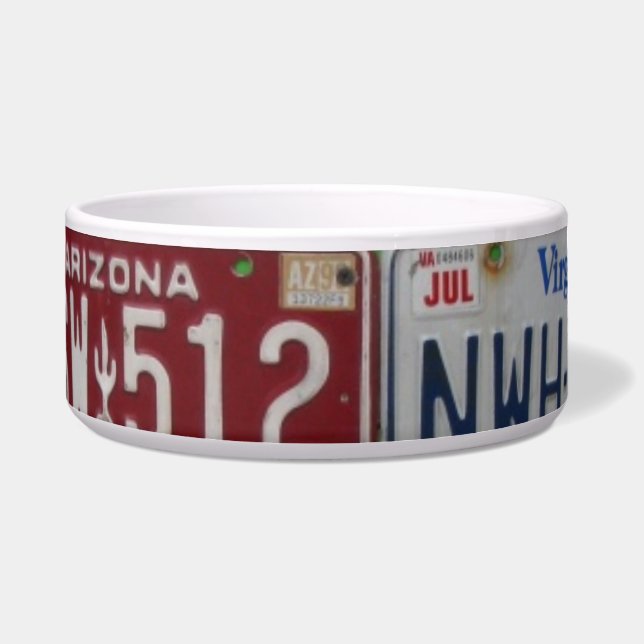 License Plates Pet Bowl (Front)