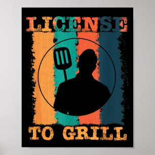 License To Grill Bbq Master Poster
