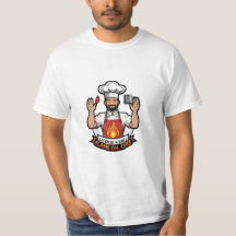 License to Grill – Flame On, Chef Cartoon Tee
