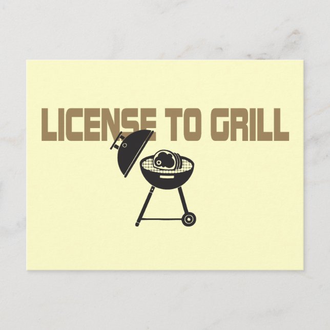 License To Grill Postcard (Front)