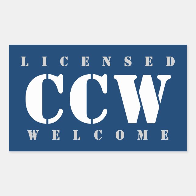 Licensed CCW Welcome Rectangular Sticker (Front)