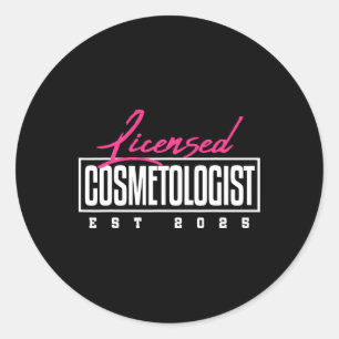 Licensed Cosmetologist Graduation 2025 Cosmetology Classic Round Sticker