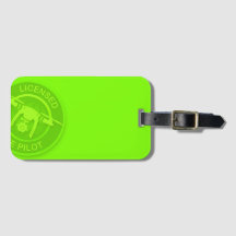 Licensed Drone Pilot Green Bag Tag