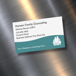 Licensed Family Counselor Mental Health Magnetic Business Card
