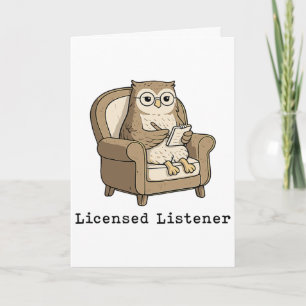 Licensed Listener Owl Therapist Mental Health Funn Card