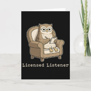 Licensed Listener Owl Therapist Mental Health Funn Card
