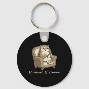 Licensed Listener Owl Therapist Mental Health Funn Key Ring