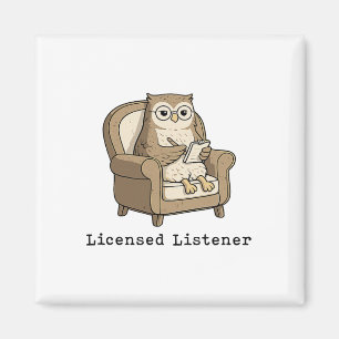 Licensed Listener Owl Therapist Mental Health Funn Magnet