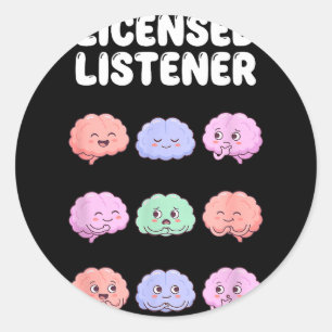Licensed listener therapy school counsellor mental classic round sticker