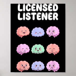 Licensed listener therapy school counsellor mental poster