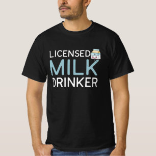 Licensed Milk Drinker, Breakfast Cute Milk Box  T-Shirt
