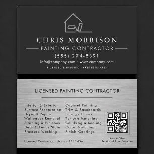 Licensed Painting Contractor QR Code Professional Business Card