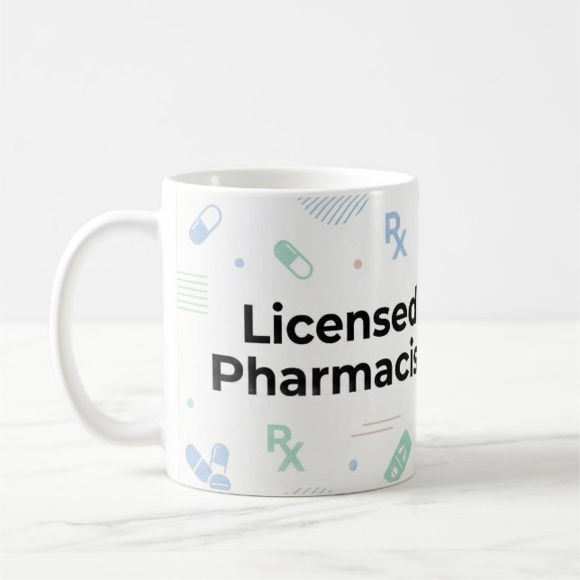 Licensed Pharmacist Personalized Mug | Modern ID B (Left)