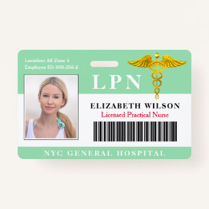 Licensed Practical Nurse   Medical Photo ID ID Badge