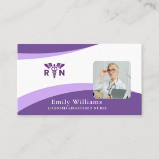 Licensed Registered Nurse Minimalistic with logo Business Card
