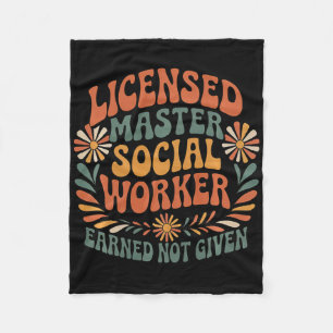 Licensed Social Worker Masters Msw Lmsw Graduation Fleece Blanket
