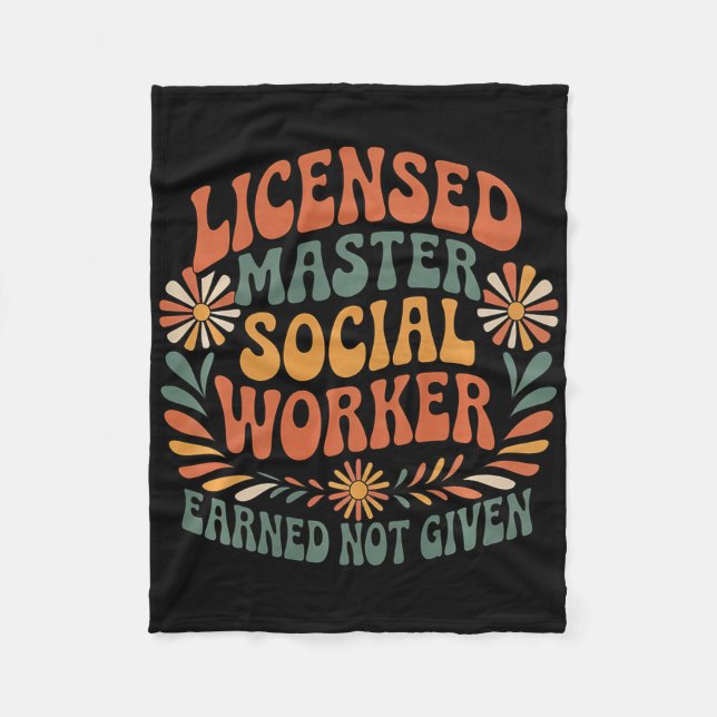 Licensed Social Worker Masters Msw Lmsw Graduation Fleece Blanket (Front)