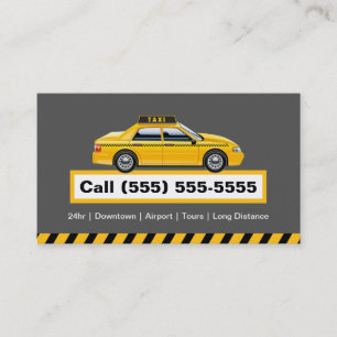 Licensed Taxi Driver Chauffeur - Yellow Cap Business Card