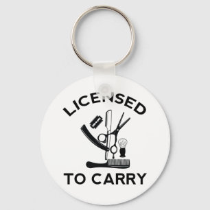 Licensed to Carry Barber Hairdresser Key Ring