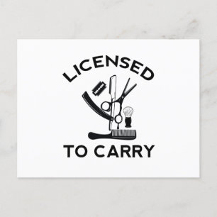 Licensed to Carry Barber Hairdresser Postcard