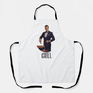 Licensed to Grill James Bond Parody Illustration Apron