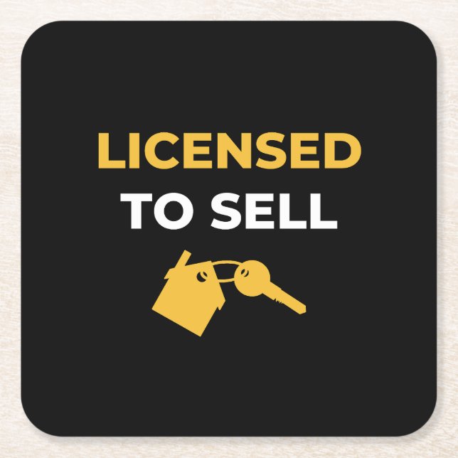 Licensed To Sell Square Paper Coaster (Front)