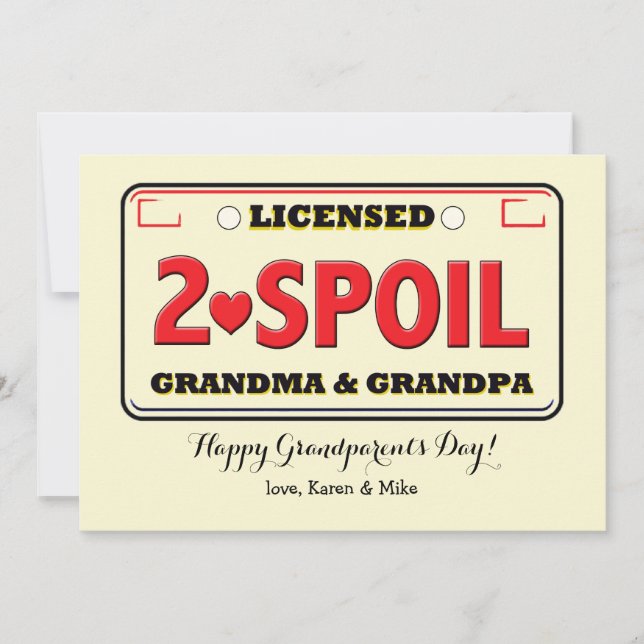 Licensed To Spoil Grandparents Day Card (Front)