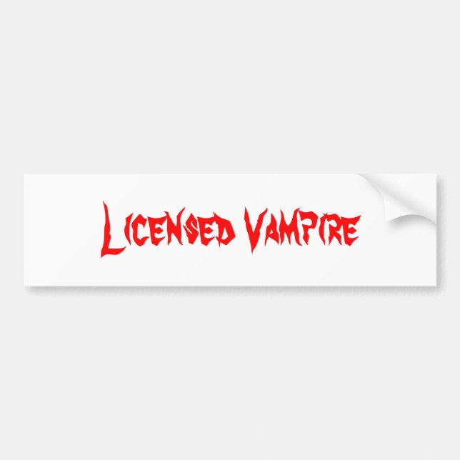 Licensed Vampire Bumper Sticker (Front)