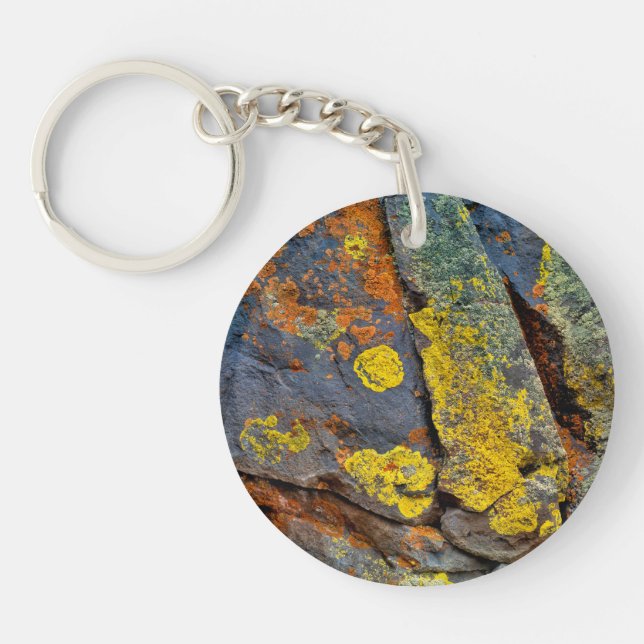 Lichen Covered Rocks Key Ring (Front)