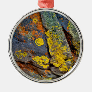 Lichen Covered Rocks Metal Ornament