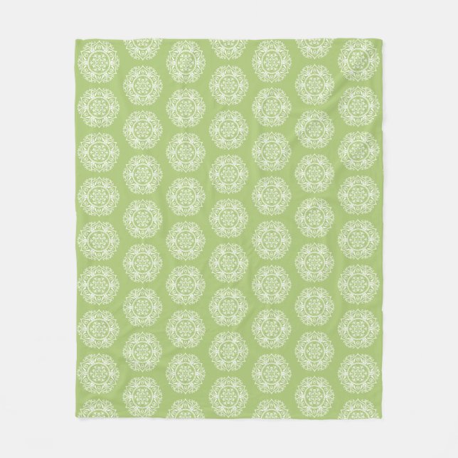 Lichen Mandala Fleece Blanket (Front)