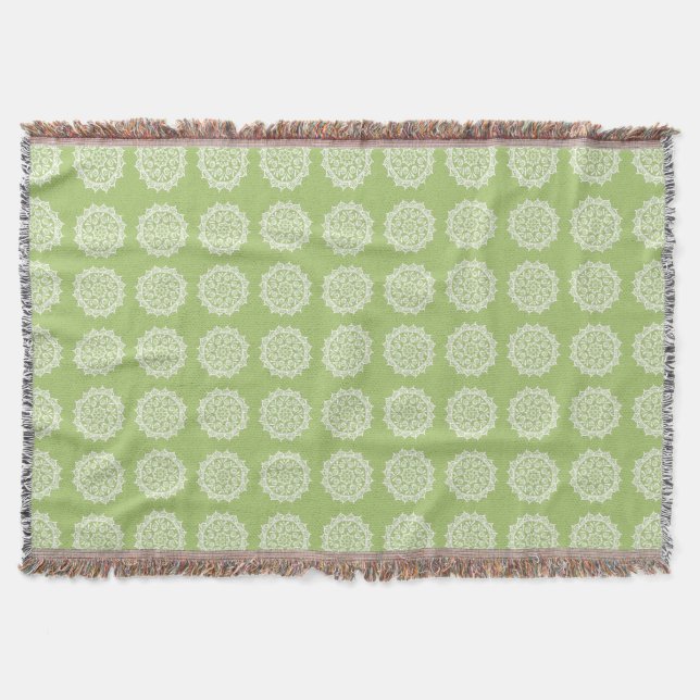 Lichen Mandala Throw Blanket (Front)