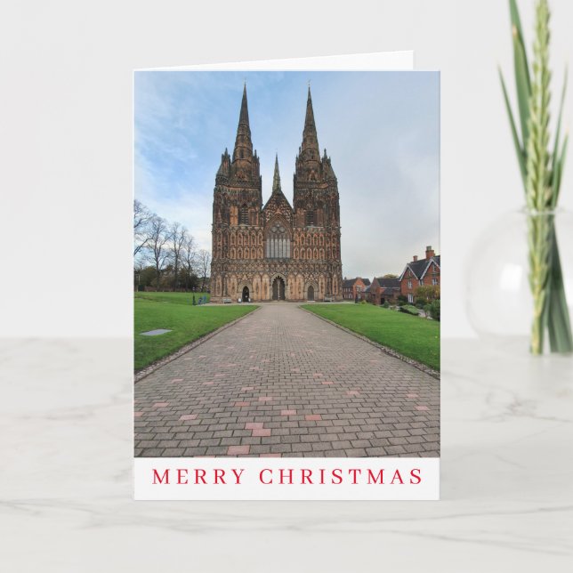 Lichfield Cathedral view Christmas card  (Front)