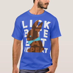 Lick Bite Eat Repeat Funny Easter Chocolate Bunny  T-Shirt