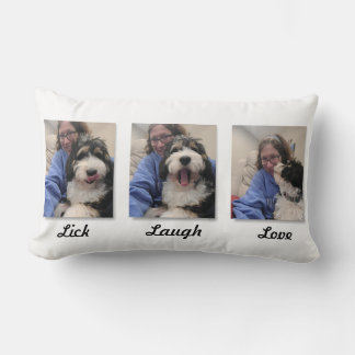 lick laugh love-r lumbar pillow