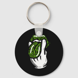 Lick Smoke Weed Leaf Pattern Pot Gift Key Ring