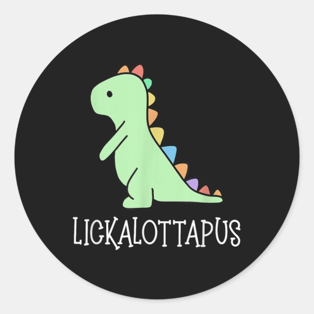 Lickalottapus Funny Lesbian Lgbtq Pride, Funny Hum Classic Round Sticker (Front)