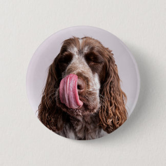 Licking Cocker Spaniel Pin Badge
