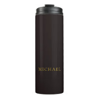 Licorice Black Gold Minimalist Plain Modern Name