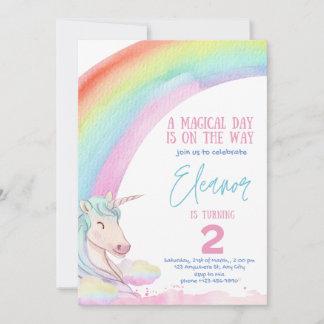 licorne Kid Birthday Invitation