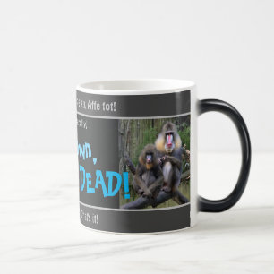 Lid down, monkey dead - silly translated German! Magic Mug