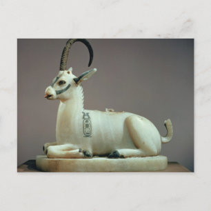 Lid of an unguent jar in the form of an ibex postcard