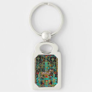 Lid of Great Tomb of Pakal - Palenque Astronaut Key Ring